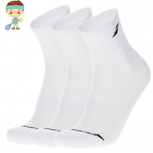 BABOLAT calcetines pack x 3 Jr.(blanco)